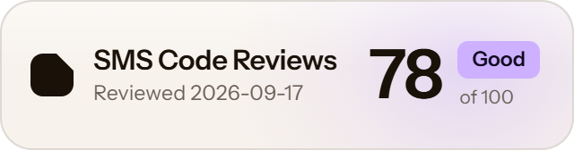 5SIM: 78 of 100 on SMS Code Reviews