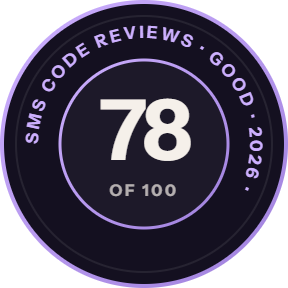5SIM: 78 of 100 on SMS Code Reviews