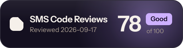 5SIM: 78 of 100 on SMS Code Reviews