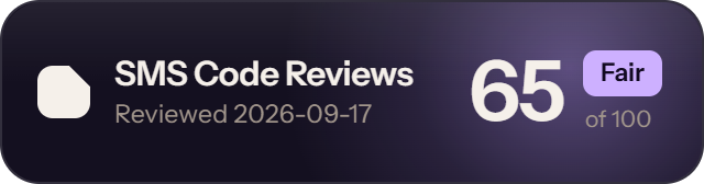 GrizzlySMS: 65 of 100 on SMS Code Reviews