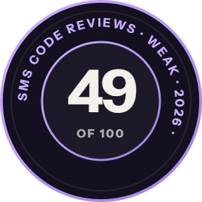 SMSBower: 49 of 100 on SMS Code Reviews