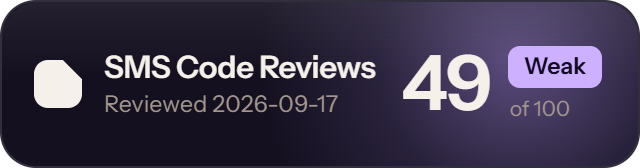 SMSBower: 49 of 100 on SMS Code Reviews