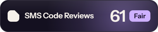 SMSPool: 61 of 100 on SMS Code Reviews