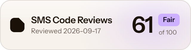 SMSPool: 61 of 100 on SMS Code Reviews