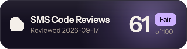 SMSPool: 61 of 100 on SMS Code Reviews