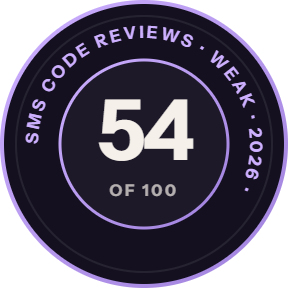 Textverified: 54 of 100 on SMS Code Reviews