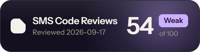 Textverified: 54 of 100 on SMS Code Reviews